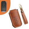Leather Car Key Case Cover Holder Keychain Shell for Kia EV6 Seltos K5 Sorento MQ4 5 Button Remote Key Fob Holder