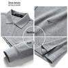 Qipileng Men's Business Casual Long-Sleeve Polo Shirt
