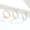 2Mm Titanium Steel Diamond-encrusted Ring for Women's High-end Niche Ins Simple Couple Ring Hand Jewelry
