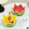 Cute Ceramic Fruit Plate Watermelon Design With Forks Snack Plate Dessert Salad Bowls For Kitchen Accessories For Home Party