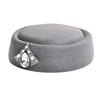 New British Retro Top Hats Crystal Embellished Headwear Felt Beret Air Hostess Hat for Women Party