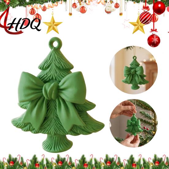 Lightweight Plastic Tree Accessories 3D Printed Christmas Ornament with Bow Design Decorative Xmas Reusable Festive