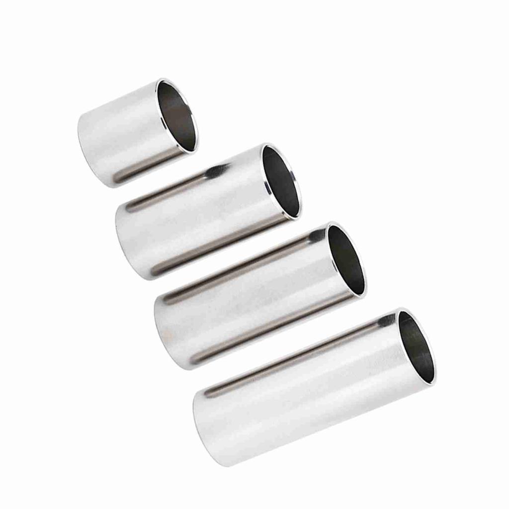 4pcs Stainless Steel Cylinder Tube Guitar Slide Tone Bar Accessory for Electric Guitar