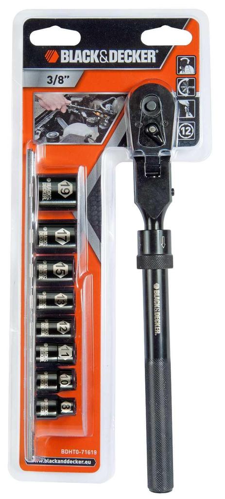 Decker BDHT0-71619 Set of Ratchet and Socket Wrenches Black Decker BDHT0-71619 Set of Ratchet and Socket Wrenches Black