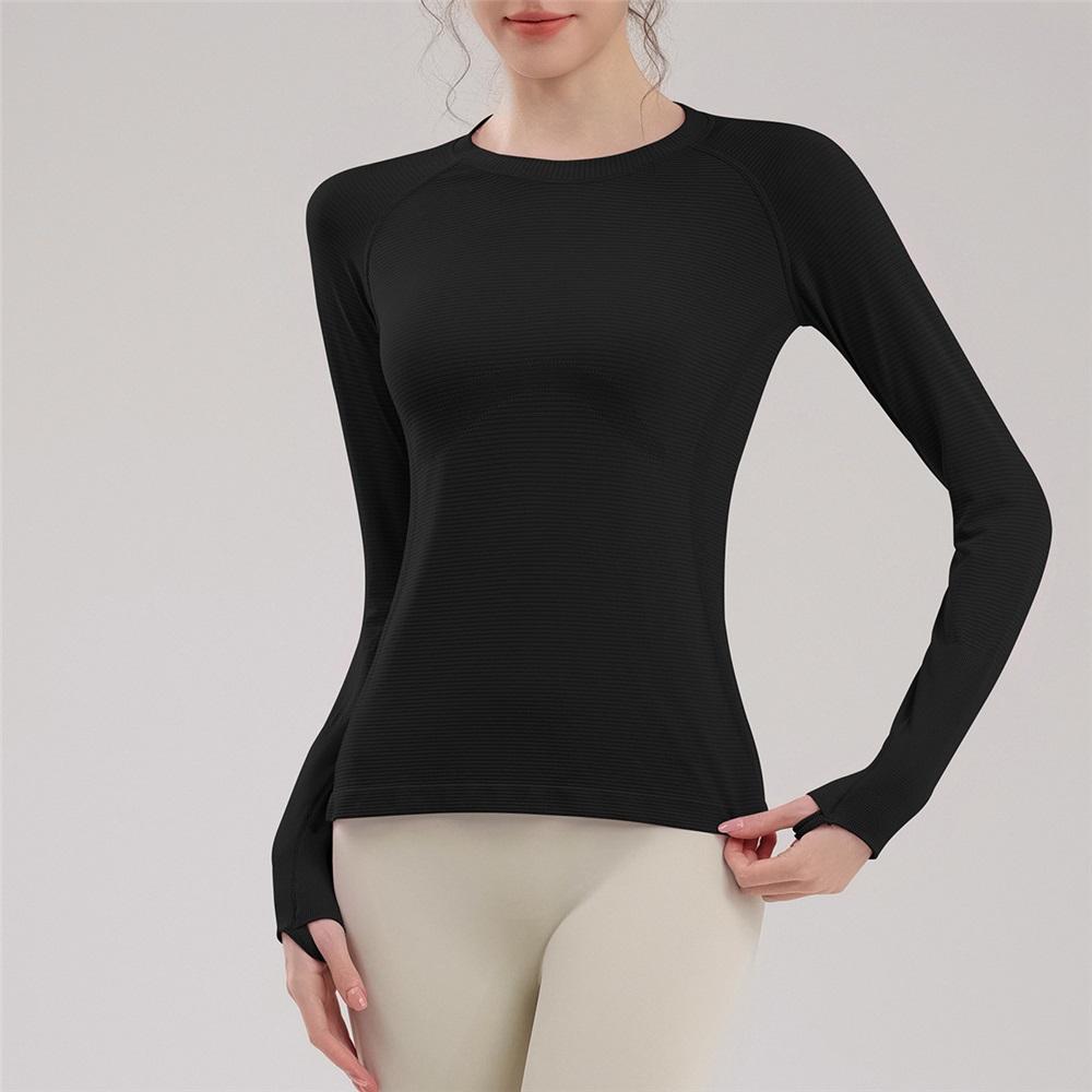 

Pilates, Yoga, Fitness, Running, Cycling, Slimming, Long Sleeved, Naked, Quick Drying Training, Front Shoulder Sports Top For Women M чорний