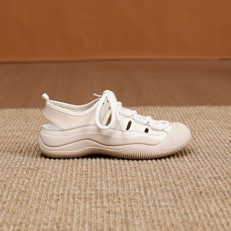 

Летние женские спортивные сандалии в стиле ретро с толстой подошвой, ажурные туфли, женские осенние новые дышащие удобные туфли Zapatillas Mujer 35