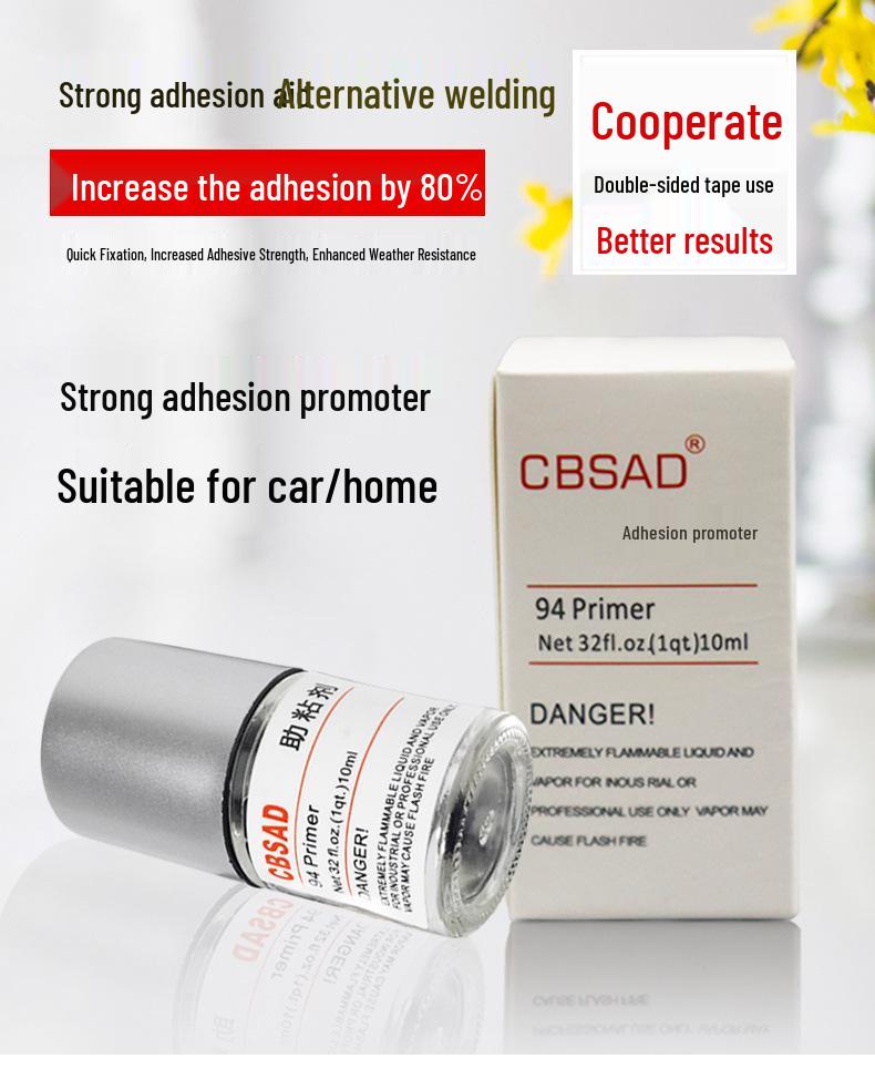 Klebeband-Haftverstärker für Autos: Zweiseitiger Primer, Starker Halt, 10 ml Klebebehandlungsmittel