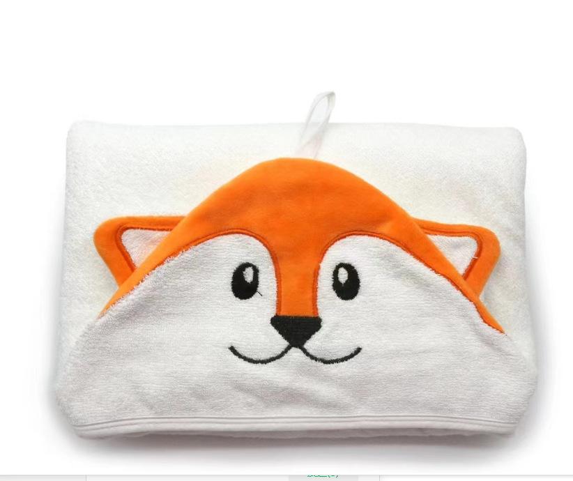 Baby Children Bath Towels Newborn Quilt Bag Towel Bag Quilt Coral Fleece Wrap Towel Embroidered Blanket Animal Eye Closed Hooded Cape
