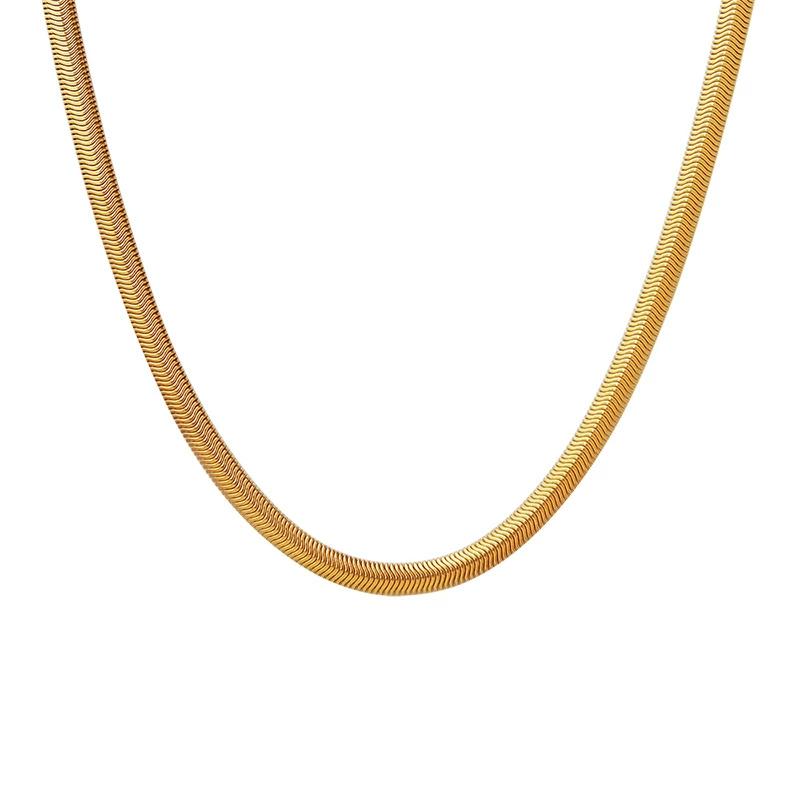 

Collar de cadena de serpiente metálica chapado en oro estilo minimalista vintage para mujer