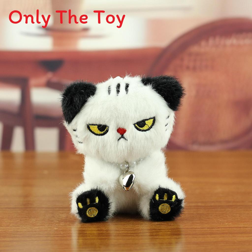 

Cute Cat Plush Toy Keychain With Pp Cotton Filling For Bags And Keys White