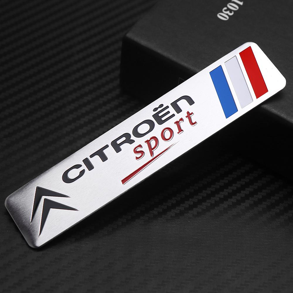 Style de Voiture Badge Autocollant en Aluminium Décoration Garde-boue Coffre Autocollant Pour Citroen C4 C3 C5 C1 C2 C6 Berlingo Celysee Cactus Picasso Saxo