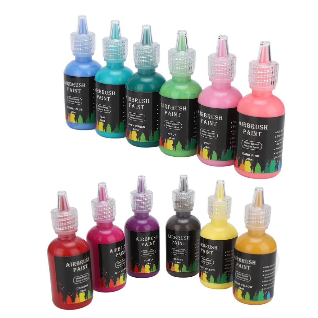 12 színű tintafesték folyékony barkácsfesték Airbrush Paint Art tinta autós kézművességhez Tile Rocks 348 ml