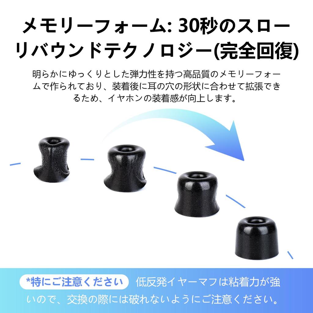 KBEAR FT01 Imported Memory Foam Silicone Replacement Low High Sound Soft Excellent Music Combination Pack of 6 Pairs Each of and L High-Elasticity +