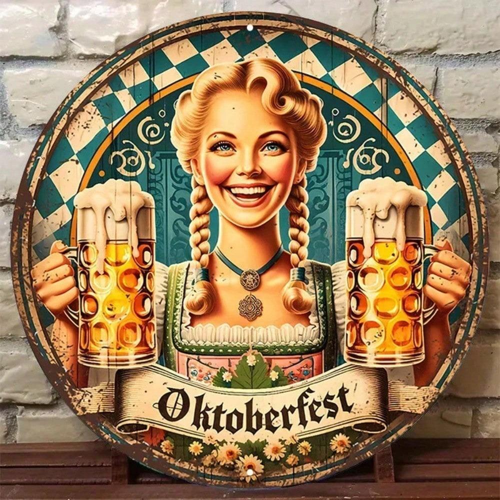 Vintage Tin Metal Sign 8x8 Inch Retro Wall Art Rustic Pub Bar Home Decor Cheerful Festive Imagery Unique Gift