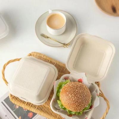 50piece Disposable Biodegradable Environmentally Friendly Hamburger Meal Box Takeaway Packaging Bento Cake Dessert Package Bowl