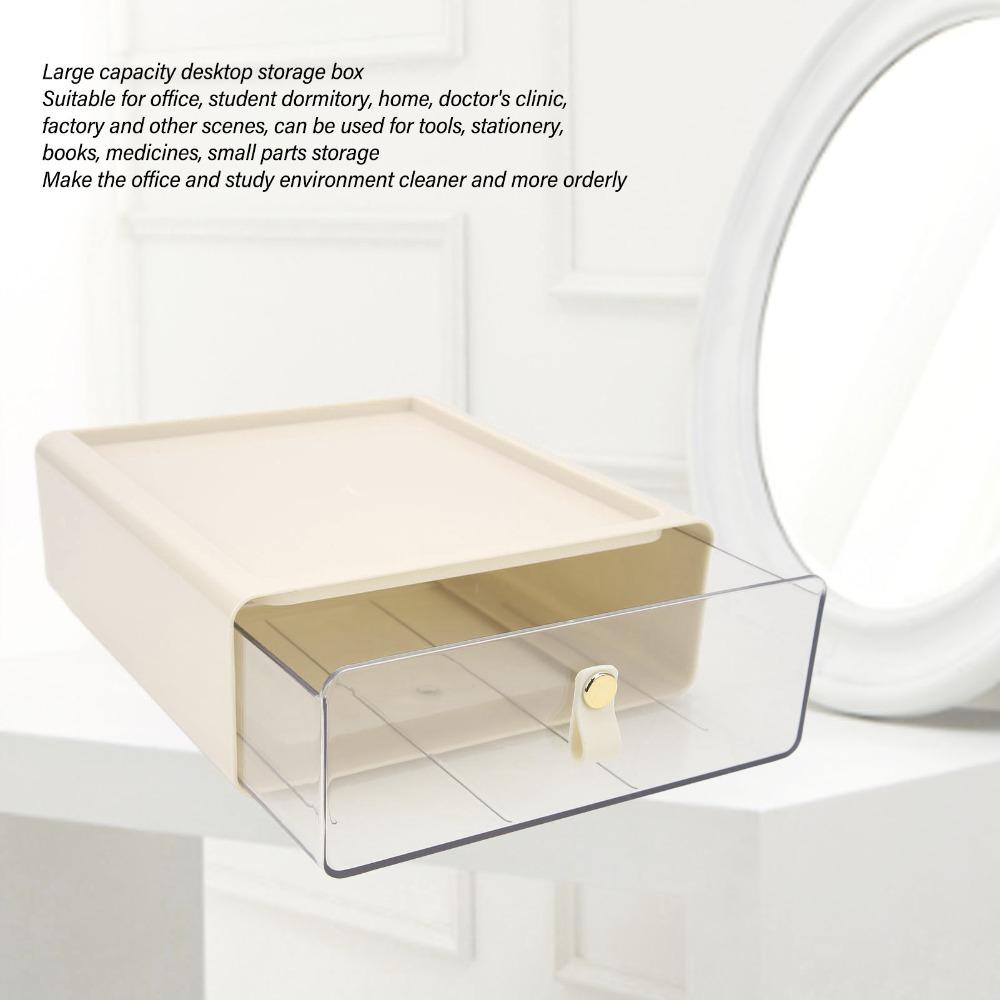 Transparent Material Storage Container Large Capacity Stackable Storage Bins Drawer Organizer  Home