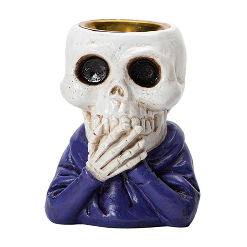 Incenses Burners Cone Incenses Holder,Incenses Burners Holder Skull Statue Decors Incenses Holder Stick Cone Incenses