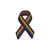 Rainbow Ribbon Breast Cancer Awareness Enamel Brooch Alloy Publicity Badge Anti Exposure Decorative Pin for Backpack Clothing Accessory