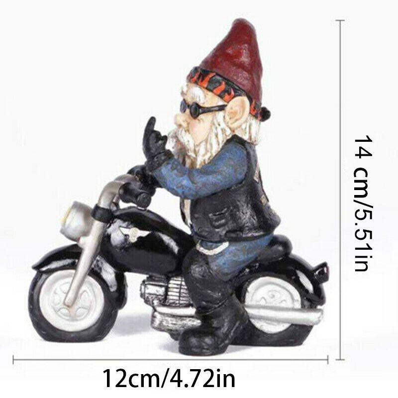 

Новинка Садовые гномы Статуи Мотоцикл Гном Украшения Уличный Озорной Декор