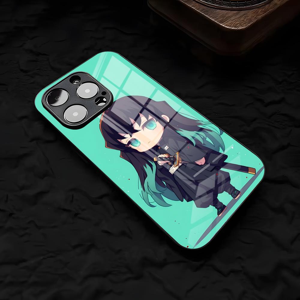 

M-Muichiro T-Tokito Phone Case For IPhone 17 Air 16 E Pro Max 15 14 13 Mini 12 Pro 11 Max Plus Black Glass Cover iPhone 12
