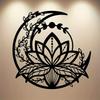 Indoor Outdoor Metal Wall Art Nature Sculpture Abstract Moon Flower Carving Rustic Home Farmhouse Ranch Decor Family Holiday Gift