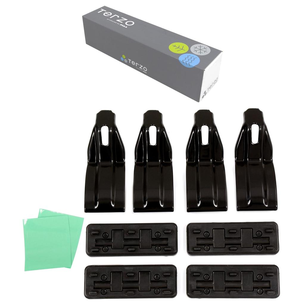 Terzo Roof Carrier Set of for Daihatsu Move and EH421 (by PIAA) Carrier/Base Holder, 4, Black, LA15# LA16#,