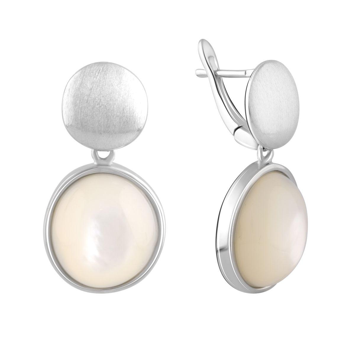 Boucles d'oreilles en argent avec nacre naturelle (2082897)