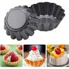12PCS Non-stick Ripple Egg Tart Mold Carbon Steel Round Tart Quiche Pans Cupcake Muffin Baking Mould Kitchen Baking Tool