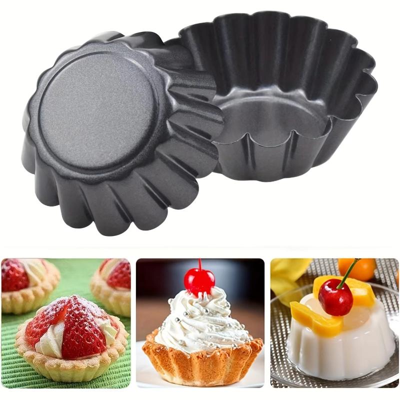 12PCS Non-stick Ripple Egg Tart Mold Carbon Steel Round Tart Quiche Pans Cupcake Muffin Baking Mould Kitchen Baking Tool