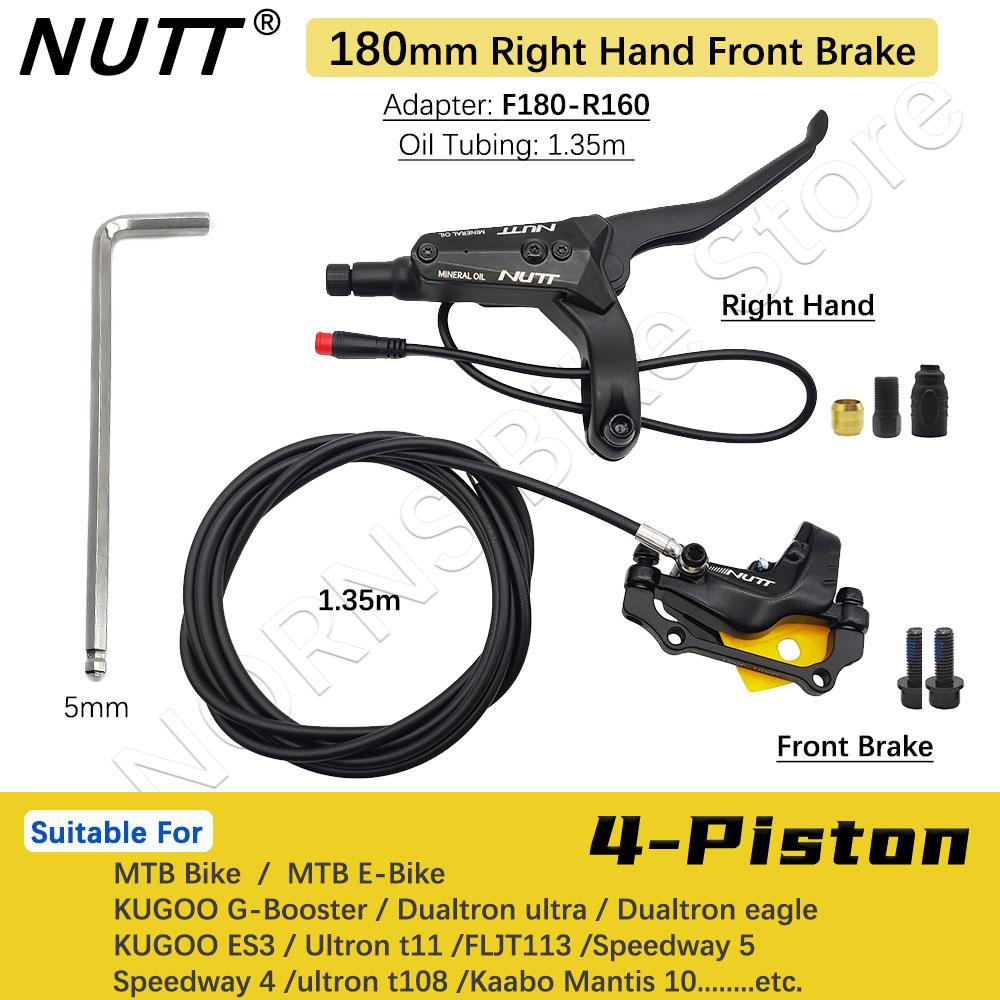 NUTT 4 Piston Y-5 Electric E-Bike Scooter Disc Brake Hydraulic Bicycle 140 160 180 Rotor For A5-D KUGOO Dualtron Kaabo Mantis