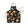 1 Vintage Dark-Base Apron with Colorful Easter Eggs and Floral Patterns - Suitable For: Family Easter Parties, Easter Markets/Events, Home Kitchens, H