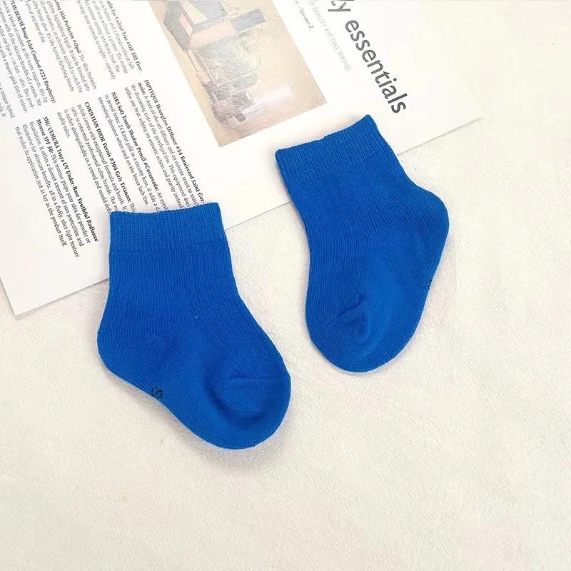 Candy Color Baby Socks Soft Cotton Kids Boy Girl Breathable Middle Tube Socks Toddler Infant Casual Elastic Socks