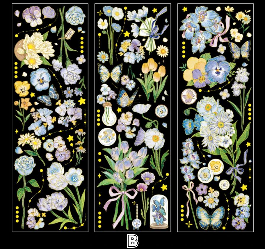 Бронзовый стикер Серия «Посланник четырех сезонов» Ретро цветок DIY Материал для ручной работы Коллаж B