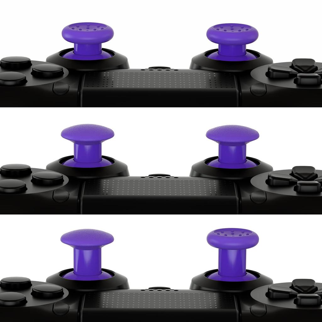 eXtremeRate ThumbsGear Replaceable Ergonomic Thumbsticks Compatible with PS5 Controllers for PS4 All Model Controllers 3 Height Dome and Recessed Grip