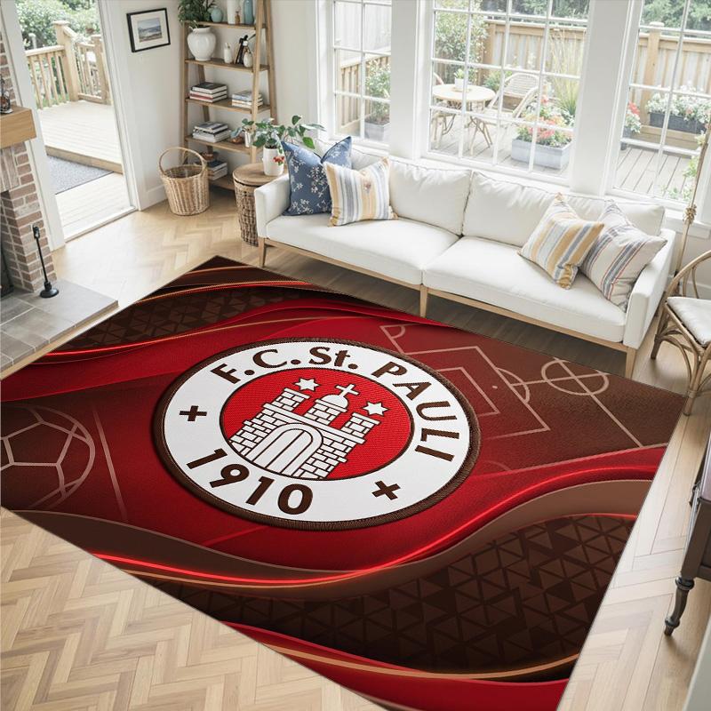 Fulham Football Design Crystal Velvet Carpet Cozy Non?Slip Printed Rug For Bedroom Living Room Entrance