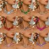 Diamond Inlaid High-end Alloy Multi-color Necklace Earrings Suitable for Women's Vacation Travel Eye-catching Accessories