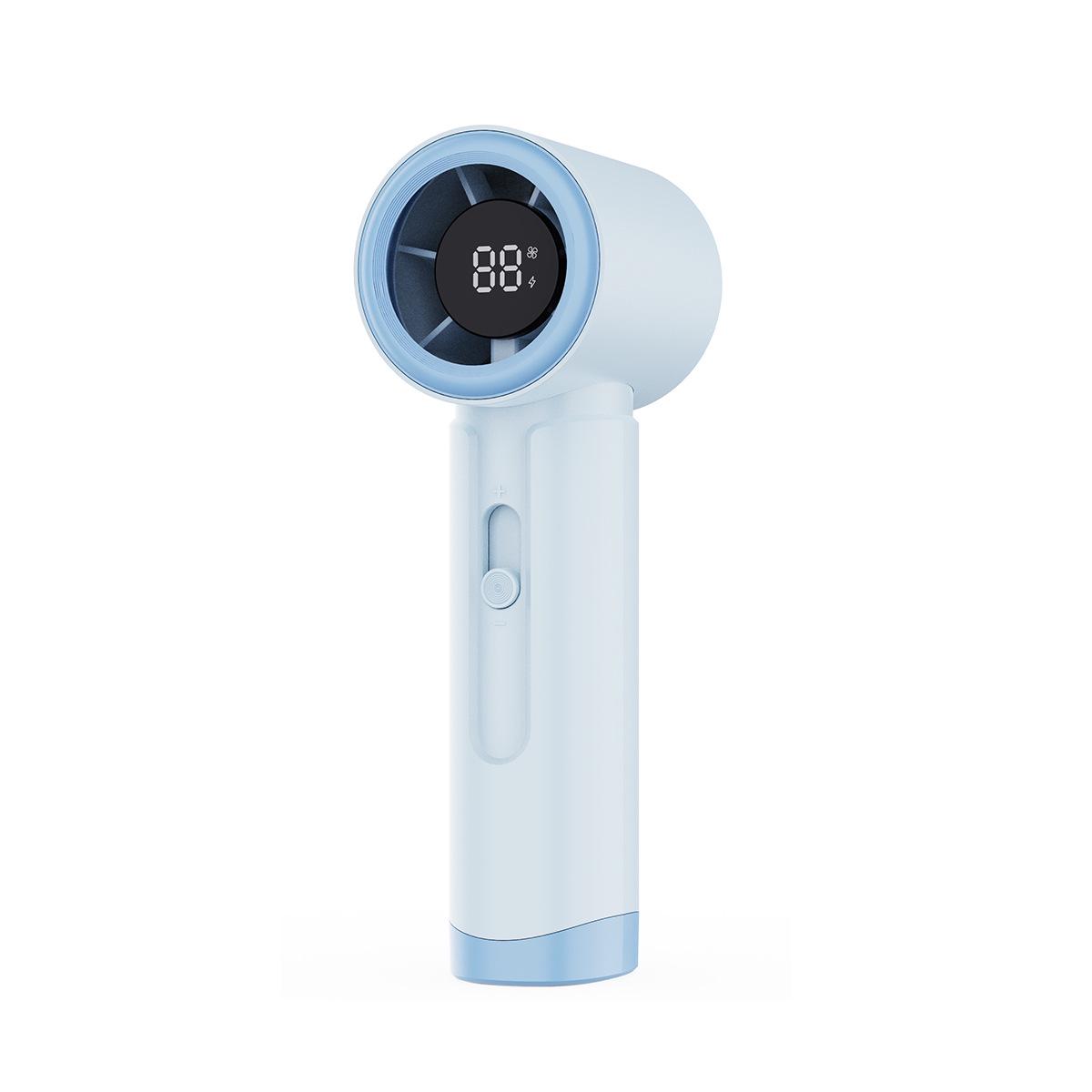 

2026 Portable USB Turbo Mini Fan: High-Speed, Digital Display, Long-Lasting Battery for Office & Outdoor Use 13.5*5.3*4.3 светло-синий