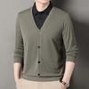Men's Fake Two Piece Polo Shirt Casual Fashion Long Sleeve Collar T-shirt Versatile Top