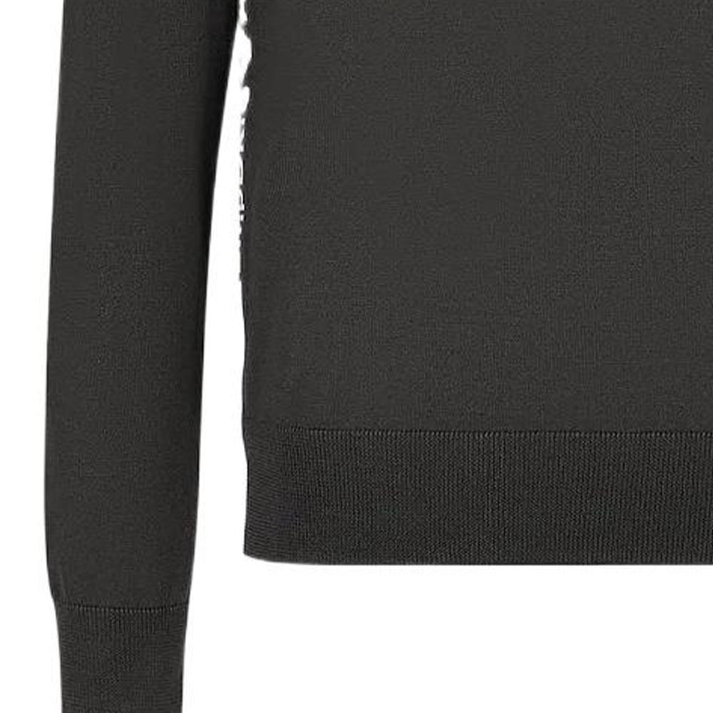 Emporio Armani FW22 Solid Color Side Logo Print Crew Neck Sweater Men Sweater Gray 6L1MXH1-MIVZ1-0558