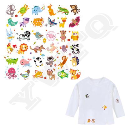 Tiere Muster Patches für Kinder Kleidung handgemachte DIY waschbare Druck Stil Aufkleber für Kleidung