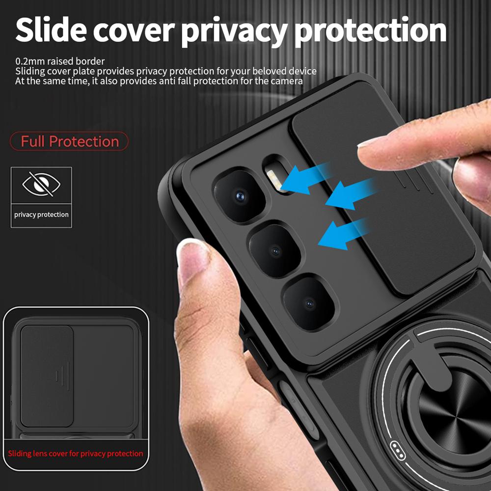 KEYSION Magnetic Phone Case for Infinix Hot 60i 4G 60 5G Hot 60 Pro Slide Camera Protection Upright Kickstand Shockproof Cover