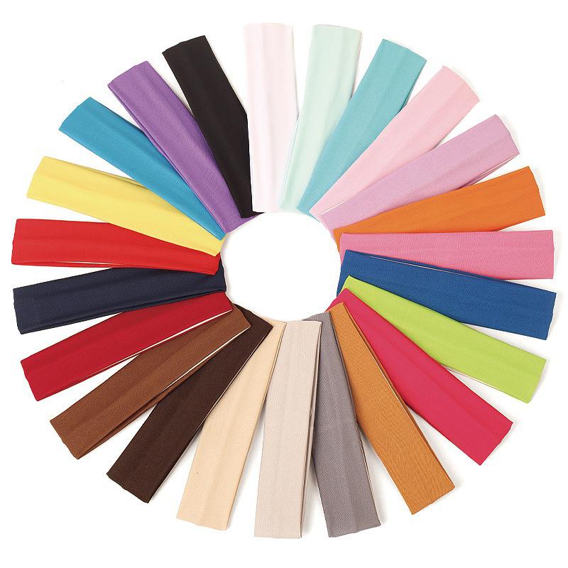 Popular Solid Color High-Elastic Sports Headband for Yoga, Fitness, Running, and Sweat Absorption