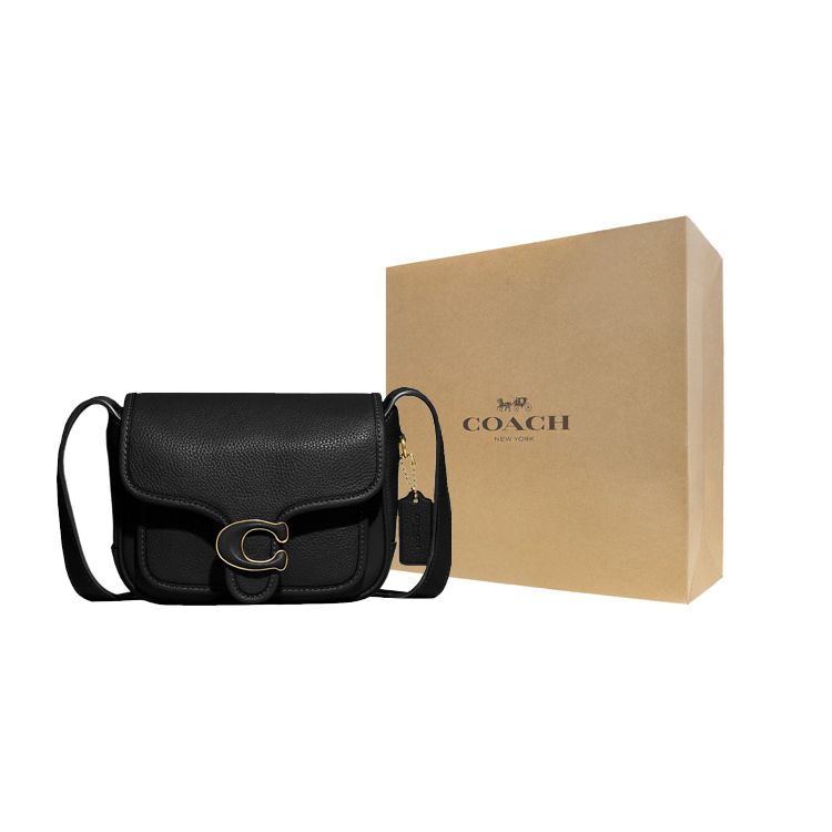 Coach Tabby 18 Solid Color Magnetic Flap Pebble Grain Leather With Exquisite Calfskin Shoulder Crossbody Bag Small Women bags Black CJ846-B4BK