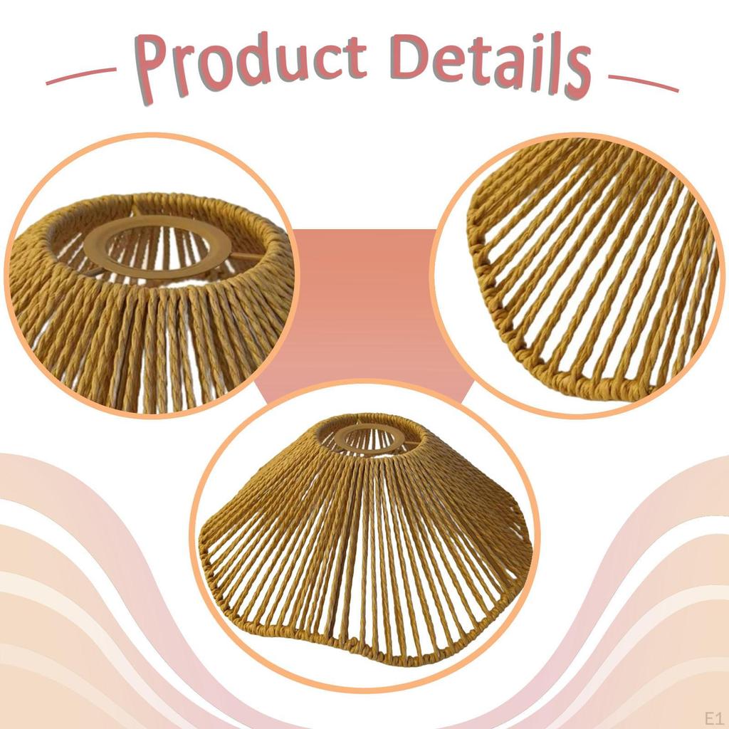 2 Stykker Håndvevde Lampeskjermer Papirtau Lampeskjermer for Hotell