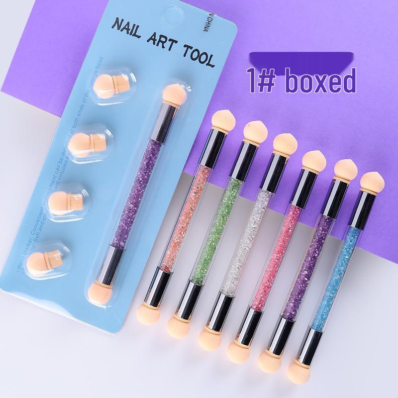 Double-Ended Nail Art Gradient Brush Set with Dotting Pen - 6 Pieces