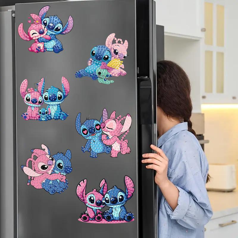 6Pcs Falling In Love Series Diamond Art Fridge Magnet Diamond Painting Refrigerator Magnet Diamond Painting Fridge Magnet for Adults Beginners