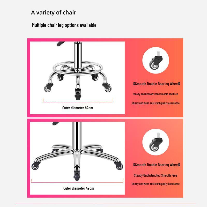 Hairdressing Rotating Salon Stool - Large Barber & Beauty Chair with Rollers