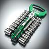 21pcs 1/4 3/8 1/2 Inch Ratchet Socket Wrench Set, Drive Socket Set, Upgrade Your Car & Motorcycle Repairing