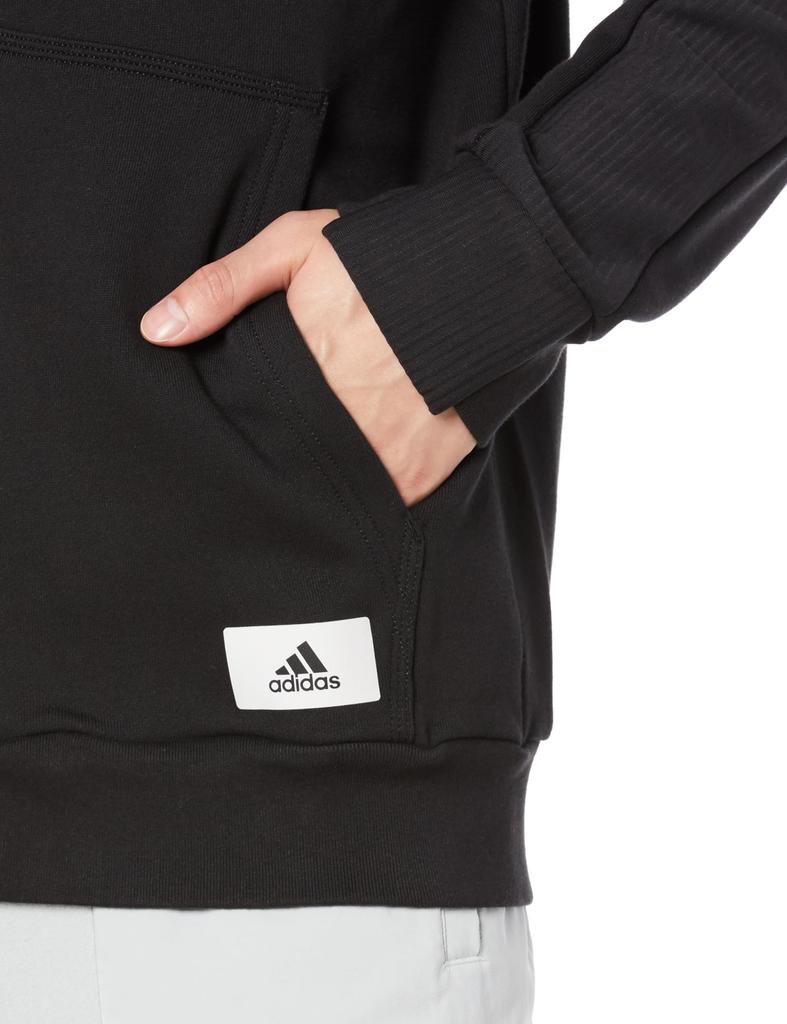 Adidas IKX00 Lounge French Terry Black Men's Full-Zip Hoodie, (IQ3422)