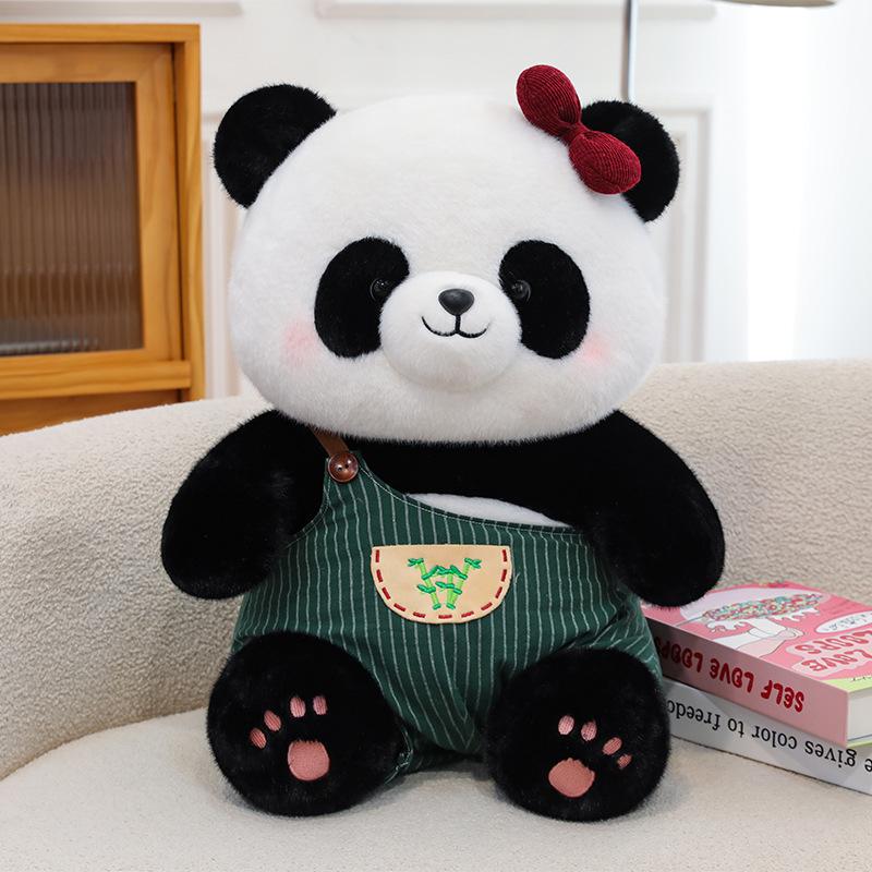 Cute Panda Plush Toy - Bamboo Basket Couple Doll - Ideal Children's Birthday Gift